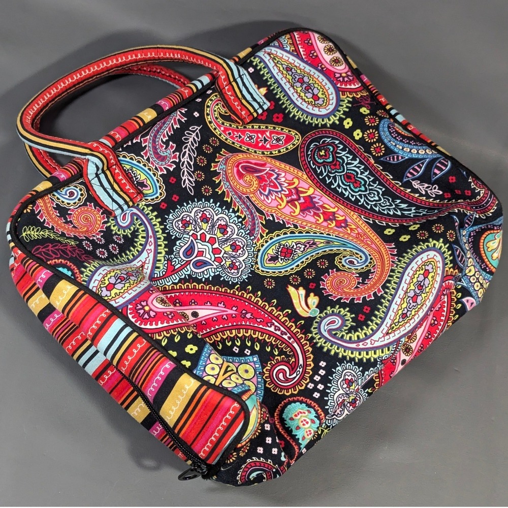 Vibrant Paisley Cosmetic Travel Bag Multi-Color Organizer - Picture 3 of 9